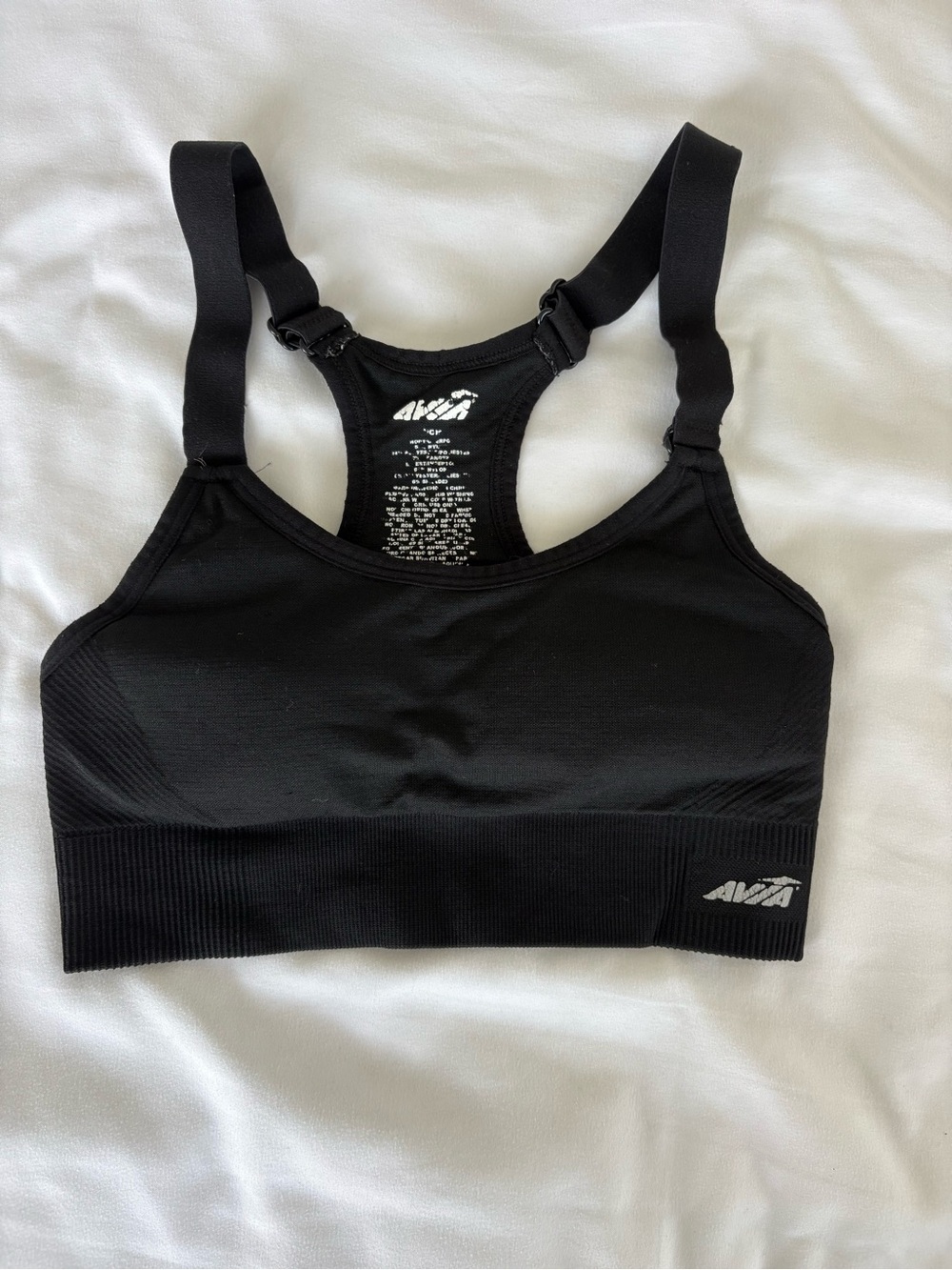 Avia Black Racerback Seamless Sports Bra